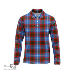 Scottish Dalmahoy Tartan Long Sleeve Plaid Polo Shirt