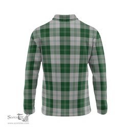 Scottish Erskine Green Tartan Long Sleeve Plaid Polo Shirt