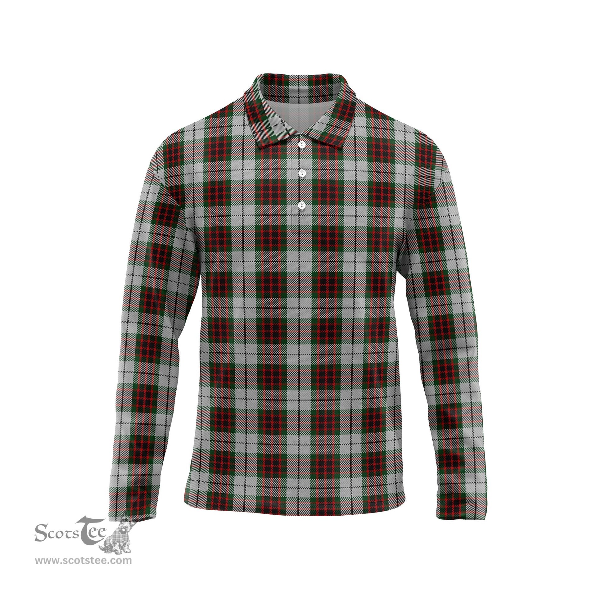 Scottish Fraser Dress Tartan Long Sleeve Plaid Polo Shirt
