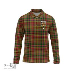 Scottish Drummond of Strathallan Clan Crest Tartan Polo Long Sleeve Plaid Polo Shirt
