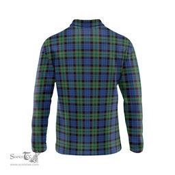 Scottish Fletcher Ancient Tartan Long Sleeve Plaid Polo Shirt