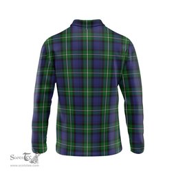 Scottish Forbes Tartan Long Sleeve Plaid Polo Shirt