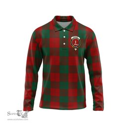Scottish Erskine Clan Crest Tartan Polo Long Sleeve Plaid Polo Shirt