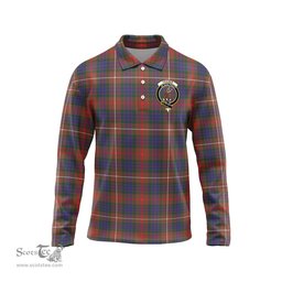 Scottish Fraser Hunting Modern Clan Crest Tartan Polo Long Sleeve Plaid Polo Shirt