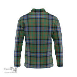 Scottish Cochrane Ancient Tartan Long Sleeve Plaid Polo Shirt