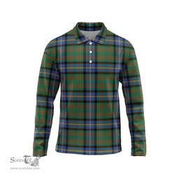 Scottish Cochrane Ancient Tartan Long Sleeve Plaid Polo Shirt