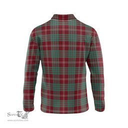 Scottish Crawford Modern Clan Crest Tartan Polo Long Sleeve Plaid Polo Shirt
