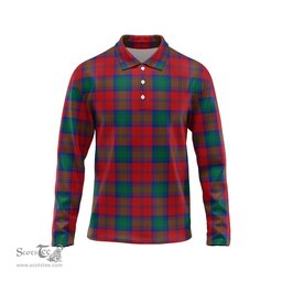 Scottish Fotheringham Modern Tartan Long Sleeve Plaid Polo Shirt