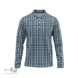 Scottish Conquergood Tartan Long Sleeve Plaid Polo Shirt