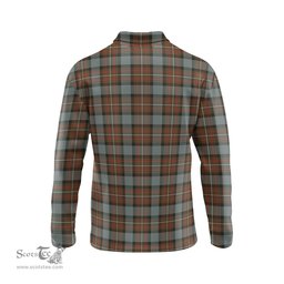 Scottish Ferguson Weathered Tartan Long Sleeve Plaid Polo Shirt