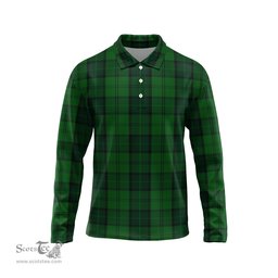 Scottish Dunbar Hunting Tartan Long Sleeve Plaid Polo Shirt
