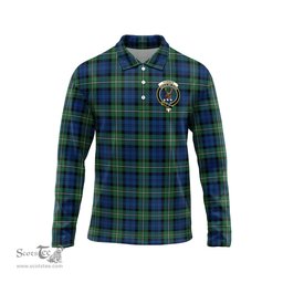 Scottish Forbes Ancient Clan Crest Tartan Polo Long Sleeve Plaid Polo Shirt