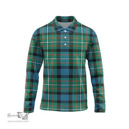 Scottish Ferguson Ancient Tartan Long Sleeve Plaid Polo Shirt