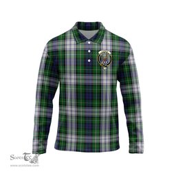 Scottish Forbes Dress Clan Crest Tartan Polo Long Sleeve Plaid Polo Shirt