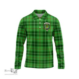 Scottish Galloway Clan Crest Tartan Polo Long Sleeve Plaid Polo Shirt