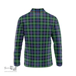 Scottish Farquharson Ancient Clan Crest Tartan Polo Long Sleeve Plaid Polo Shirt