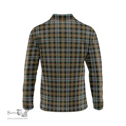 Scottish Farquharson Weathered Clan Crest Tartan Polo Long Sleeve Plaid Polo Shirt