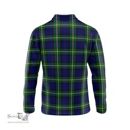 Scottish Forbes Modern Tartan Long Sleeve Plaid Polo Shirt