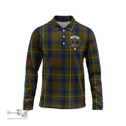 Scottish Fraser Hunting Clan Crest Tartan Polo Long Sleeve Plaid Polo Shirt