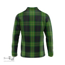 Scottish Fitzpatrick Hunting Tartan Long Sleeve Plaid Polo Shirt