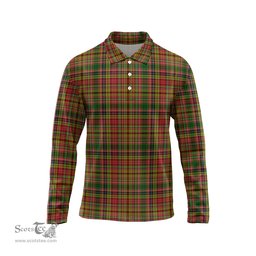 Scottish Drummond of Strathallan Tartan Long Sleeve Plaid Polo Shirt
