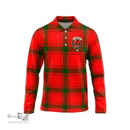 Scottish Darroch Clan Crest Tartan Polo Long Sleeve Plaid Polo Shirt