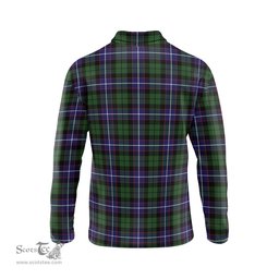 Scottish Galbraith Modern Tartan Long Sleeve Plaid Polo Shirt