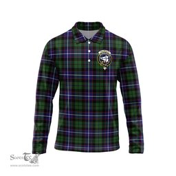 Scottish Galbraith Modern Clan Crest Tartan Polo Long Sleeve Plaid Polo Shirt