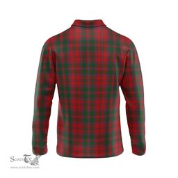 Scottish Dundas Red Clan Crest Tartan Polo Long Sleeve Plaid Polo Shirt