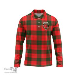 Scottish Erskine Modern Clan Crest Tartan Polo Long Sleeve Plaid Polo Shirt