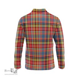 Scottish Drummond of Strathallan Modern Clan Crest Tartan Polo Long Sleeve Plaid Polo Shirt
