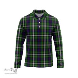 Scottish Farquharson Dress Tartan Long Sleeve Plaid Polo Shirt