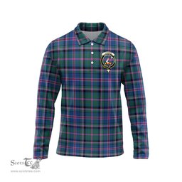 Scottish Cooper Clan Crest Tartan Polo Long Sleeve Plaid Polo Shirt