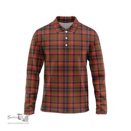 Scottish Cumming Hunting Weathered Tartan Long Sleeve Plaid Polo Shirt