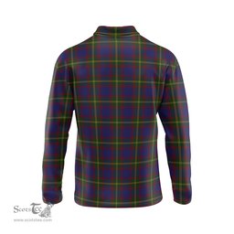 Scottish Durie Tartan Long Sleeve Plaid Polo Shirt