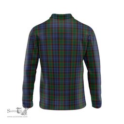 Scottish Fletcher Tartan Long Sleeve Plaid Polo Shirt