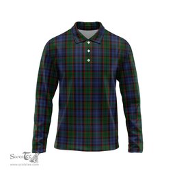 Scottish Fletcher Tartan Long Sleeve Plaid Polo Shirt