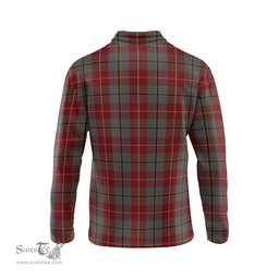 Scottish Douglas Ancient Red Clan Crest Tartan Polo Long Sleeve Plaid Polo Shirt