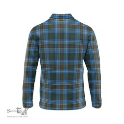 Scottish Cockburn Modern Tartan Long Sleeve Plaid Polo Shirt