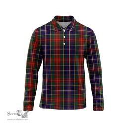 Scottish Crozier Tartan Long Sleeve Plaid Polo Shirt