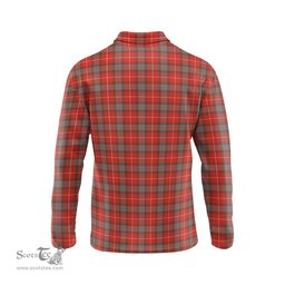 Scottish Fraser Weathered Clan Crest Tartan Polo Long Sleeve Plaid Polo Shirt
