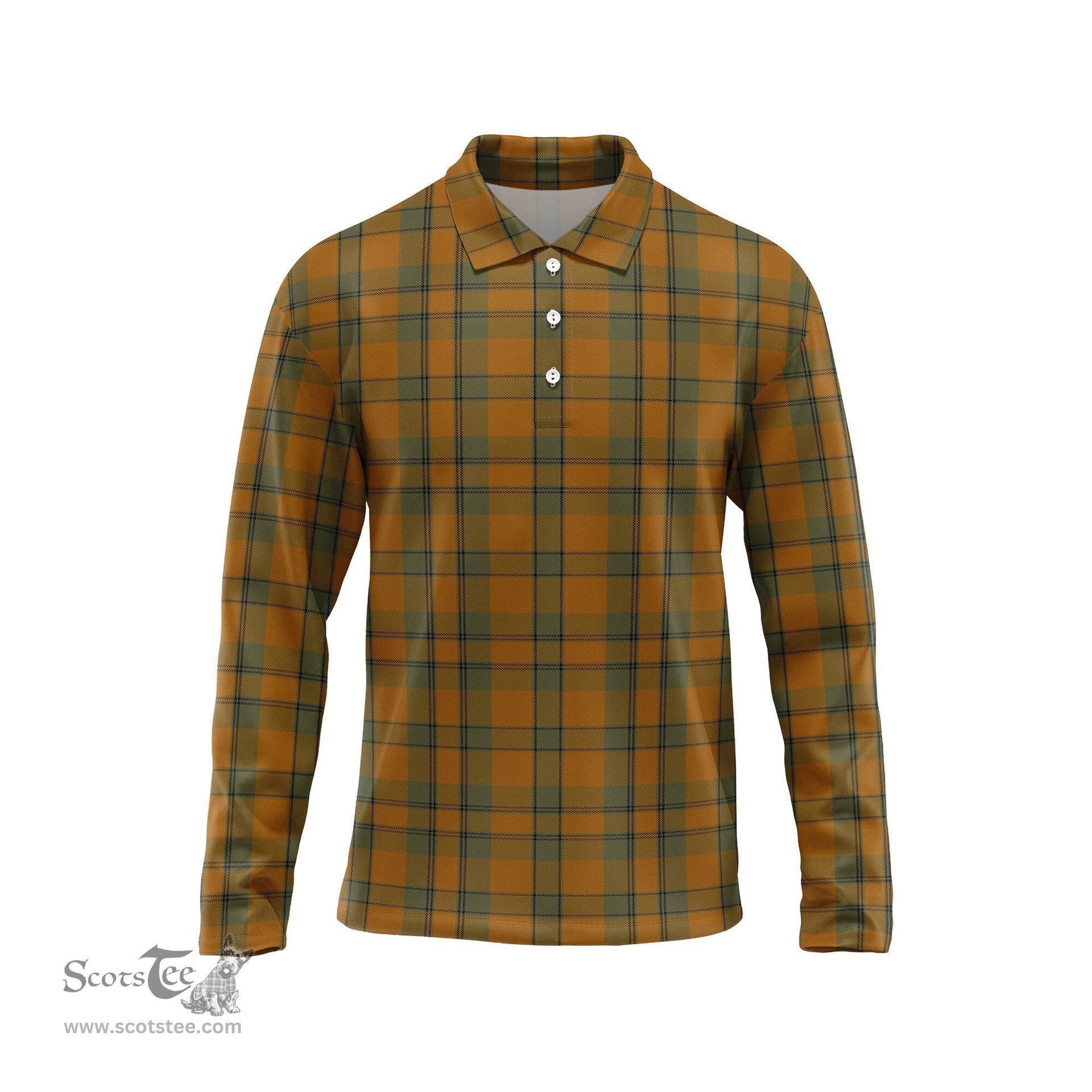 Scottish Donachie of Brockloch Ancient Hunting Tartan Long Sleeve Plaid Polo Shirt
