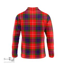 Scottish Fraser Modern Tartan Long Sleeve Plaid Polo Shirt