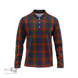 Scottish Fraser of Lovat Tartan Long Sleeve Plaid Polo Shirt