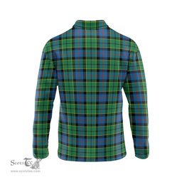 Scottish Forsyth Ancient Tartan Long Sleeve Plaid Polo Shirt