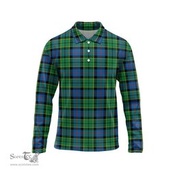 Scottish Forsyth Ancient Tartan Long Sleeve Plaid Polo Shirt