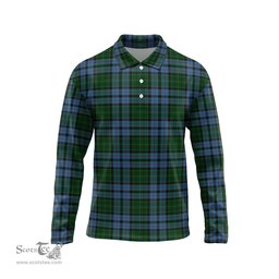 Scottish Forsyth Tartan Long Sleeve Plaid Polo Shirt
