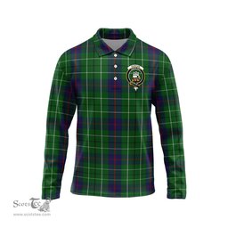 Scottish Duncan Clan Crest Tartan Polo Long Sleeve Plaid Polo Shirt