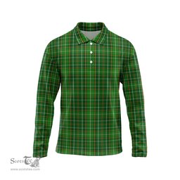 Scottish Forrester or Foster Hunting Tartan Long Sleeve Plaid Polo Shirt