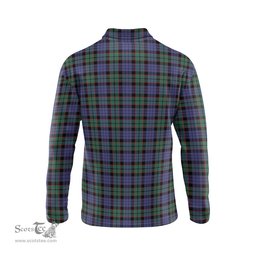 Scottish Fletcher Modern Clan Crest Tartan Polo Long Sleeve Plaid Polo Shirt